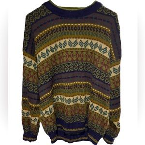 Vintage multi-pattern knit sweater.